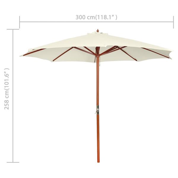 Grote foto vidaxl parasol 300x258 cm zandwit tuin en terras overige tuin en terras