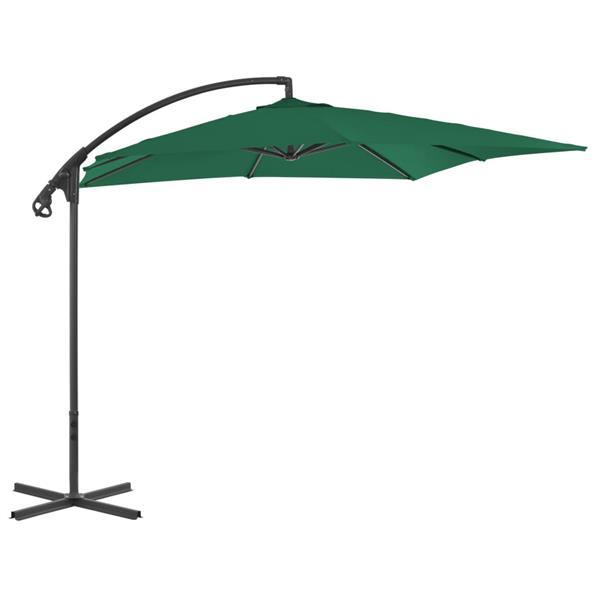 Grote foto vidaxl zweefparasol met stalen paal 250x250 cm groen tuin en terras overige tuin en terras