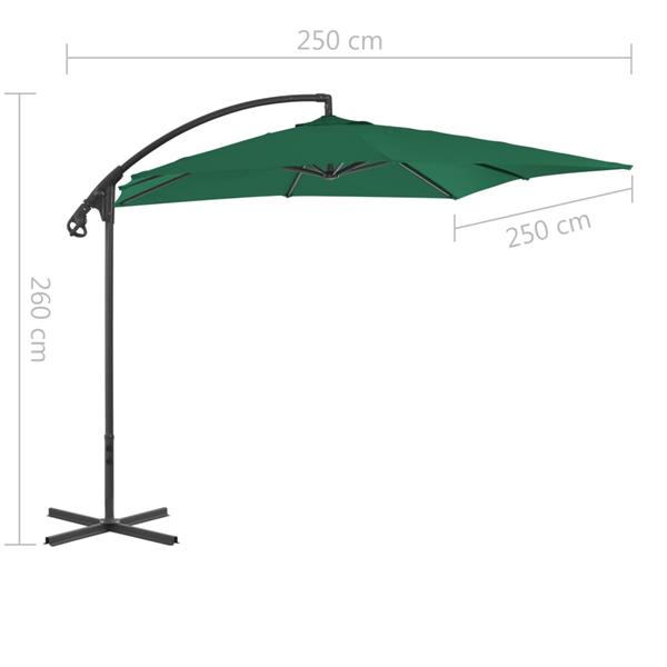 Grote foto vidaxl zweefparasol met stalen paal 250x250 cm groen tuin en terras overige tuin en terras