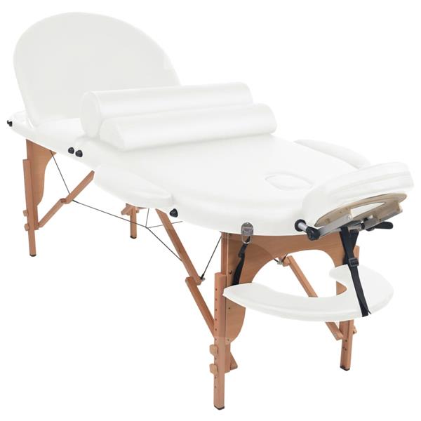 Grote foto vidaxl massagetafel inklapbaar 4 cm dik met 2 bolsters ovaal wit beauty en gezondheid massage