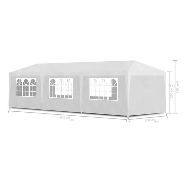 Grote foto vidaxl partytent 3x9 m wit tuin en terras overige tuin en terras