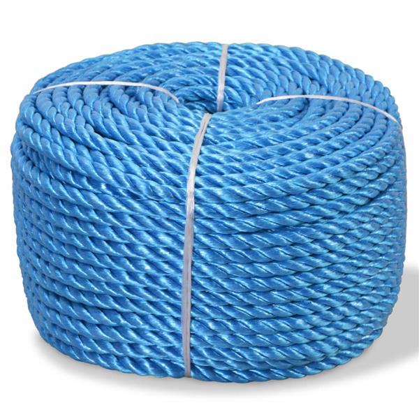 Grote foto vidaxl touw gedraaid 10 mm 100 m polypropyleen blauw doe het zelf en verbouw materialen en producten