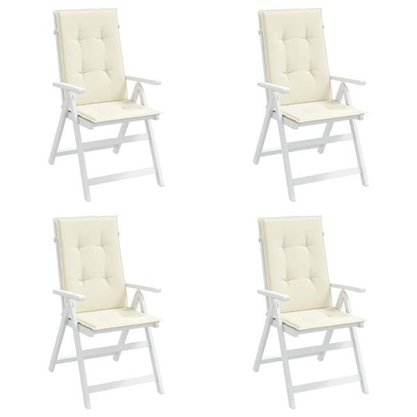 Grote foto vidaxl tuinstoelkussens 4 st hoge rug 120x50x3 cm stof cr mekleurig huis en inrichting woningdecoratie