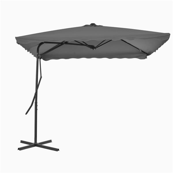 Grote foto vidaxl parasol met stalen paal 250x250 cm antraciet tuin en terras overige tuin en terras