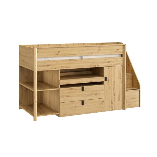 Grote foto mael halfhoogslaper 90x200 eiken gami kinderen en baby complete kinderkamers