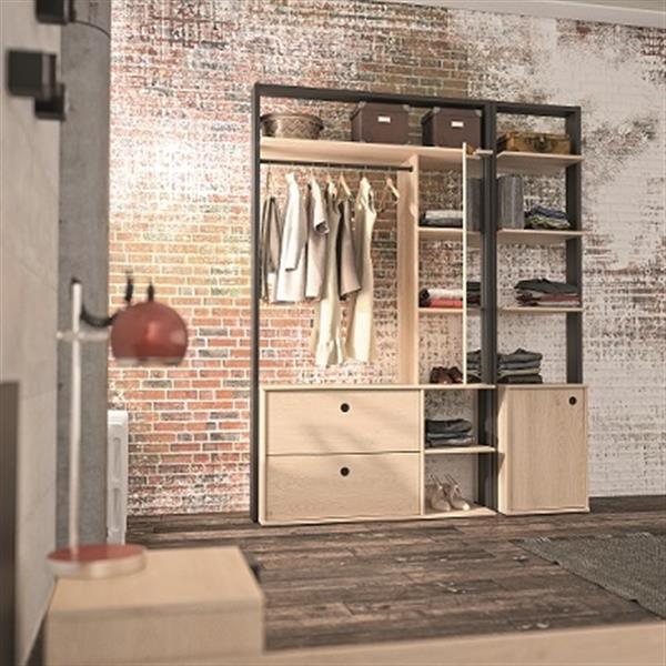 Grote foto duplex hoekstapelbed met bureau 90x200 naturel zwart gami huis en inrichting bedden