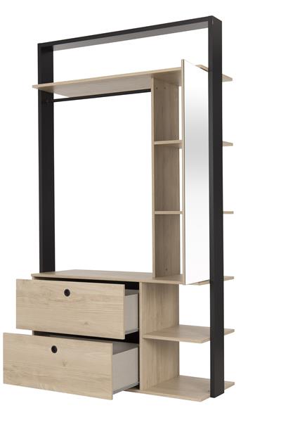 Grote foto duplex hoekstapelbed met bureau 90x200 naturel zwart gami huis en inrichting bedden