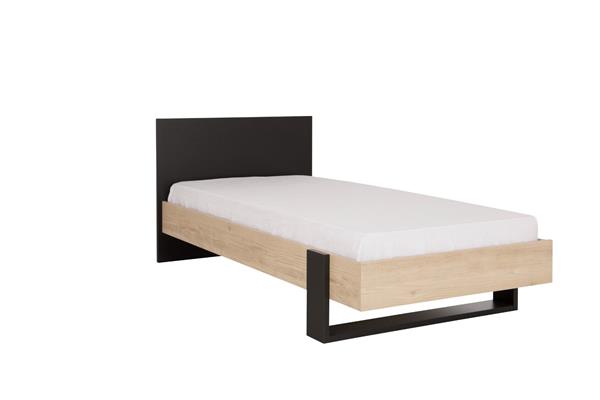 Grote foto duplex hoekstapelbed met bureau 90x200 naturel zwart gami huis en inrichting bedden