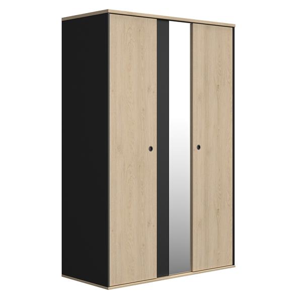 Grote foto duplex hoekstapelbed met bureau 90x200 naturel zwart gami huis en inrichting bedden