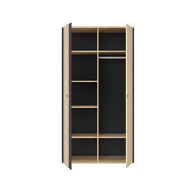 Grote foto duplex hoekstapelbed met bureau 90x200 naturel zwart gami huis en inrichting bedden