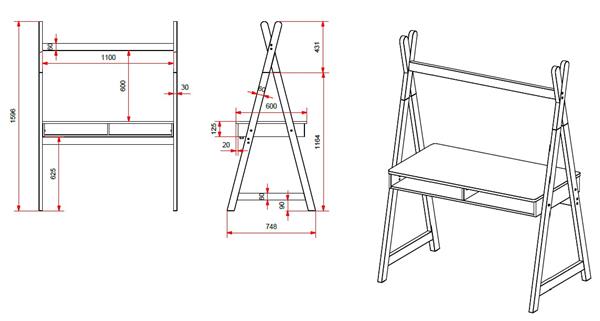 Grote foto kiddy bureau tipi vipack huis en inrichting stoelen