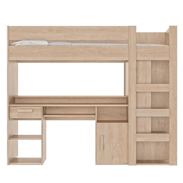 Grote foto montana hoogslaper 90x200 blond eikenkleur gami kinderen en baby complete kinderkamers