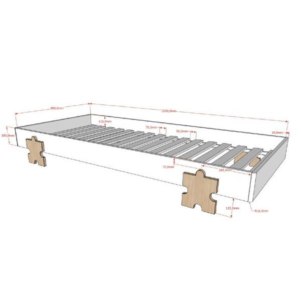 Grote foto modulo puzzle 1 persoonsbed wit vipack antiek en kunst stoelen en banken