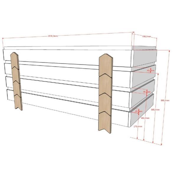 Grote foto modulo arrow 1 persoonsbed wit vipack antiek en kunst stoelen en banken