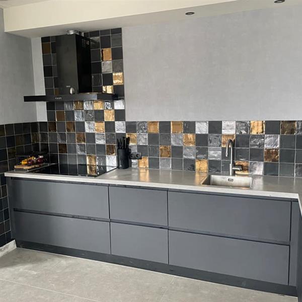 Grote foto handvormtegels 13x13 gold platinum black en grey 0 5m doe het zelf en verbouw tegels