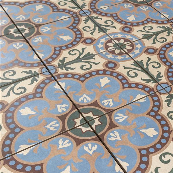Grote foto keramische portugese vloertegels 20x20 bloem motief met bonte kleuren 1m doe het zelf en verbouw tegels