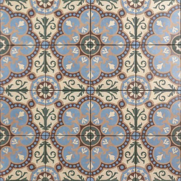 Grote foto keramische portugese vloertegels 20x20 bloem motief met bonte kleuren 1m doe het zelf en verbouw tegels