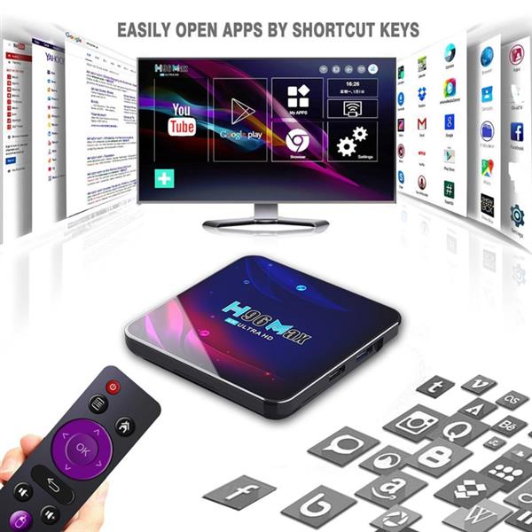 Grote foto mediaspeler android 12 4gb 32gb 5g smart tv iptv box 5g 4k h96 audio tv en foto algemeen