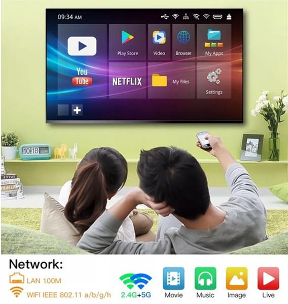 Grote foto mediaspeler android 12 4gb 32gb 5g smart tv box h96 tvbox audio tv en foto algemeen