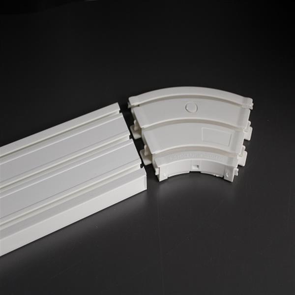 Grote foto gordijnrail kunststof hoek 3 rij 45 graden huis en inrichting gordijnen en lamellen