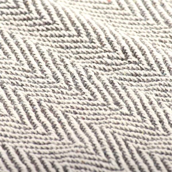 Grote foto vidaxl plaid visgraat 220x250 cm katoen grijs huis en inrichting bedden