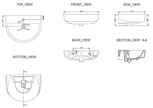 Grote foto fold wastafel 60x45 wit doe het zelf en verbouw sanitair