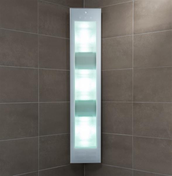 Grote foto sunshower square combi white opbouw infrarood en uv beauty en gezondheid zonnebanken
