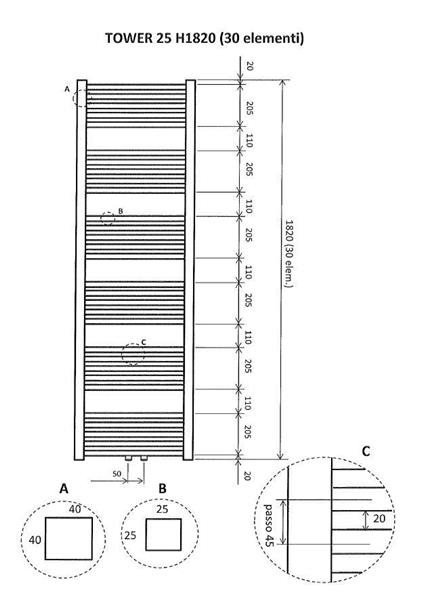 Grote foto tower sierradiator wit 1820x600 midden onder aansluiting doe het zelf en verbouw sanitair