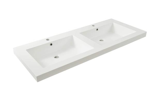 Grote foto vision losse dubbele kunstmarmer wastafel 120x47 wit doe het zelf en verbouw sanitair