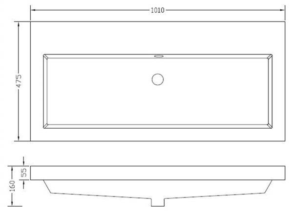 Grote foto vision kunstmarmer wastafel zonder kraangat 100x47 wit doe het zelf en verbouw sanitair