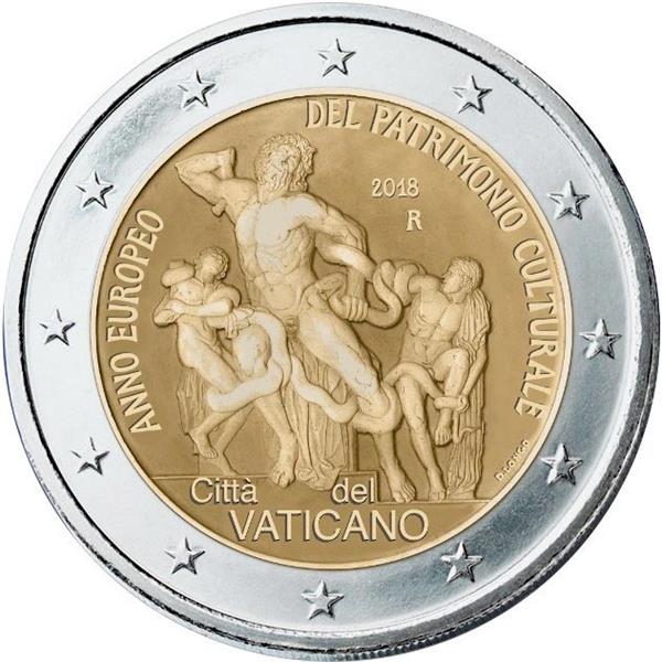 Grote foto vaticaan 2 euro 2018 europees jaar cultureel erfgoed verzamelen munten overige