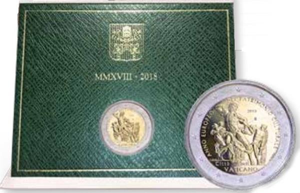 Grote foto vaticaan 2 euro 2018 europees jaar cultureel erfgoed verzamelen munten overige