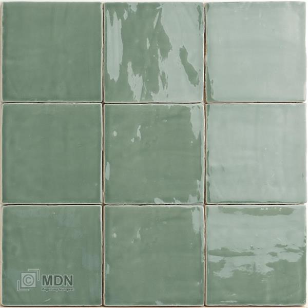 Grote foto oud makkum jade groene handvorm tegels 13x13 cm 0 5m doe het zelf en verbouw tegels