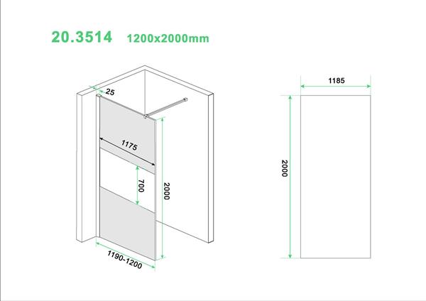 Grote foto slim glasplaat ged.mat rookglas 1200x2000 8mm nano doe het zelf en verbouw sanitair