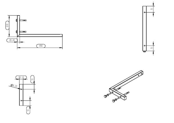 Grote foto mat zwarte l supportbeugel 46x22 doe het zelf en verbouw sanitair