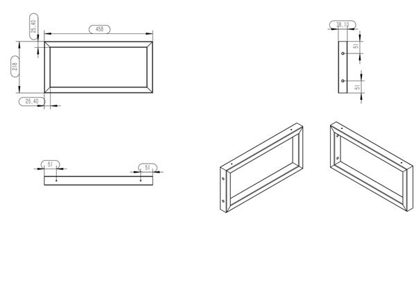 Grote foto geborsteld stalen vierkante supportbeugel 46x22 doe het zelf en verbouw sanitair