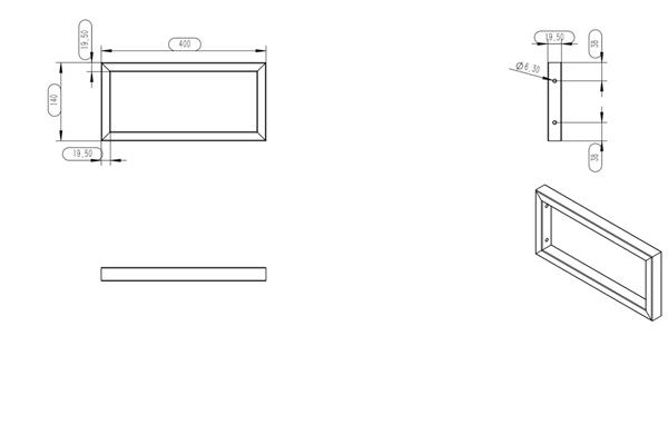 Grote foto mat zwarte vierkante supportbeugel 40x14 doe het zelf en verbouw sanitair