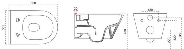 Grote foto luxe rimless wandcloset 53 cm met ingebouwde bidetkraan wm kd wit doe het zelf en verbouw sanitair