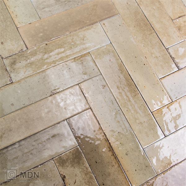 Grote foto ragno look beige handvorm tegels 6x24 cm langwerpig 0 52m doe het zelf en verbouw tegels