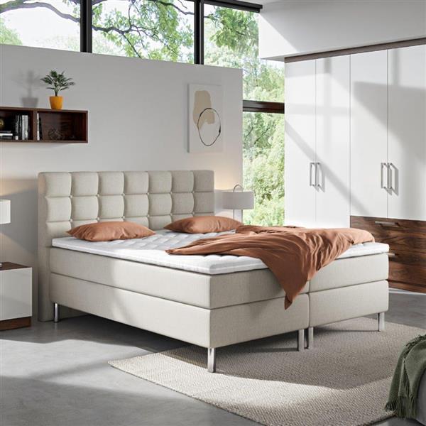 Grote foto boxspring parijs beige 140x200 huis en inrichting bedden