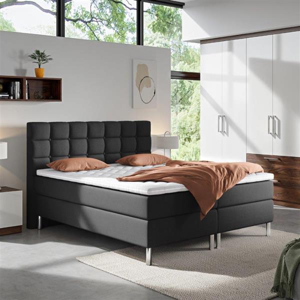 Grote foto boxspring parijs zwart 140x200 huis en inrichting bedden