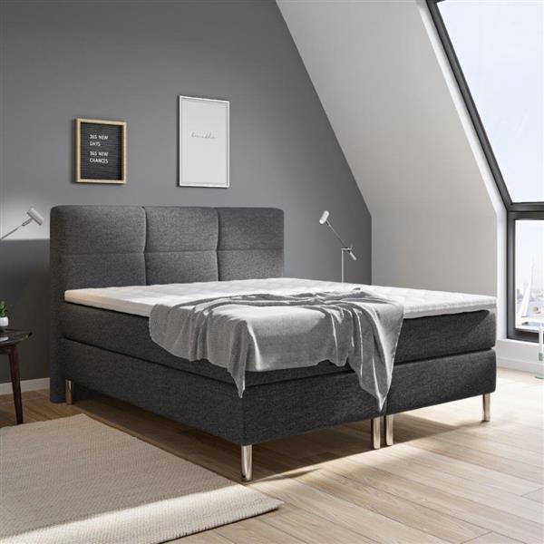 Grote foto boxspring amsterdam deluxe antraciet 140x200 huis en inrichting bedden