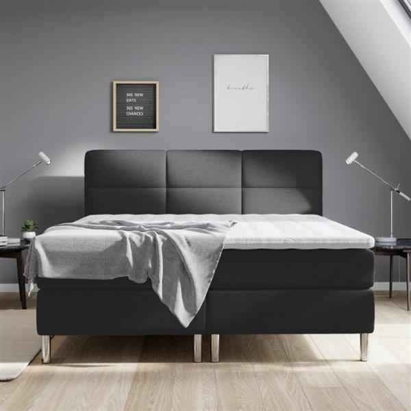 Grote foto boxspring amsterdam deluxe zwart 160x200 huis en inrichting bedden