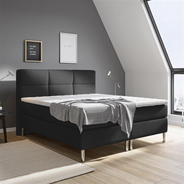 Grote foto boxspring amsterdam deluxe zwart 180x200 huis en inrichting bedden