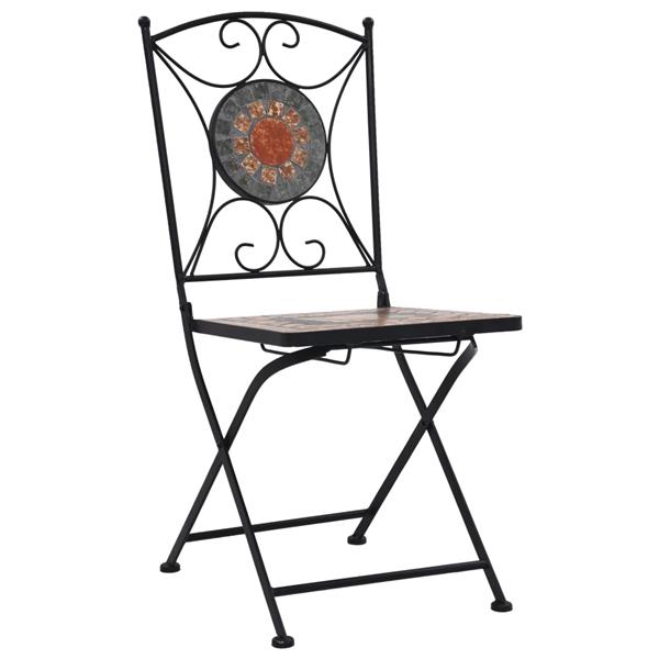 Grote foto vidaxl bistrostoelen moza ek 2 st oranje en grijs tuin en terras tuinmeubelen