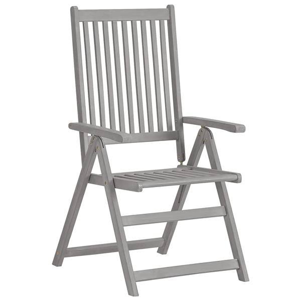 Grote foto vidaxl tuinstoelen 2 st verstelbaar massief acaciahout grijs tuin en terras tuinmeubelen