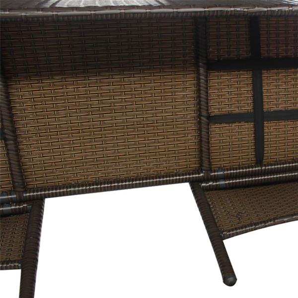 Grote foto vidaxl tuinbank 2 zits met tafeltje poly rattan bruin tuin en terras tuinmeubelen