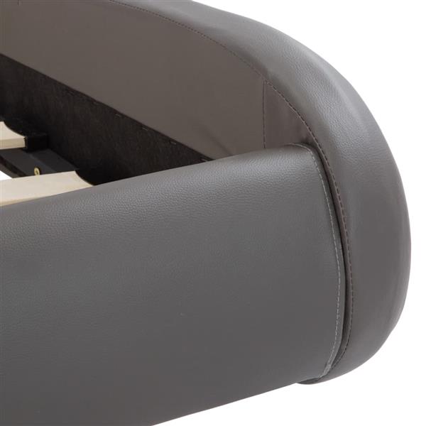 Grote foto vidaxl bedframe met led kunstleer grijs 180x200 cm antiek en kunst stoelen en banken