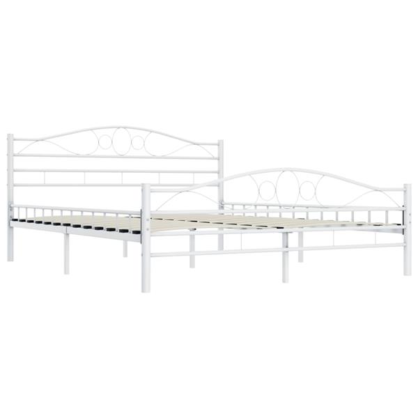 Grote foto vidaxl bedframe metaal wit 140x200 cm antiek en kunst stoelen en banken