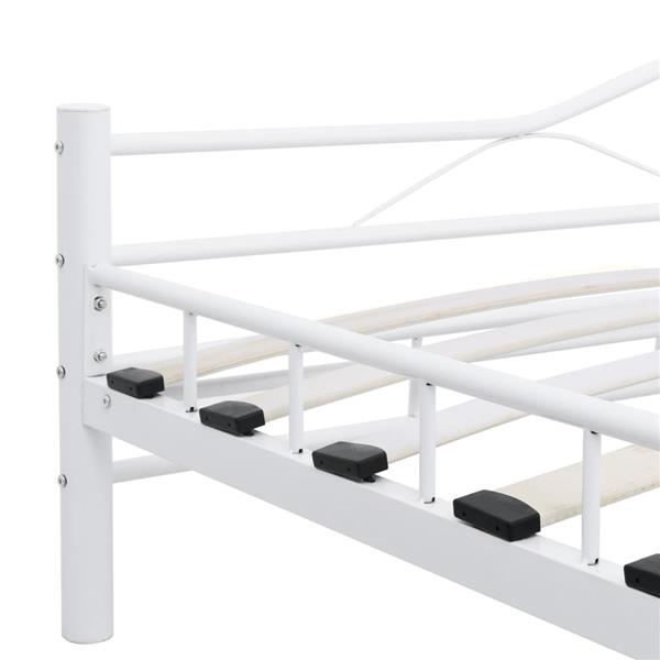 Grote foto vidaxl bedframe metaal wit 140x200 cm antiek en kunst stoelen en banken